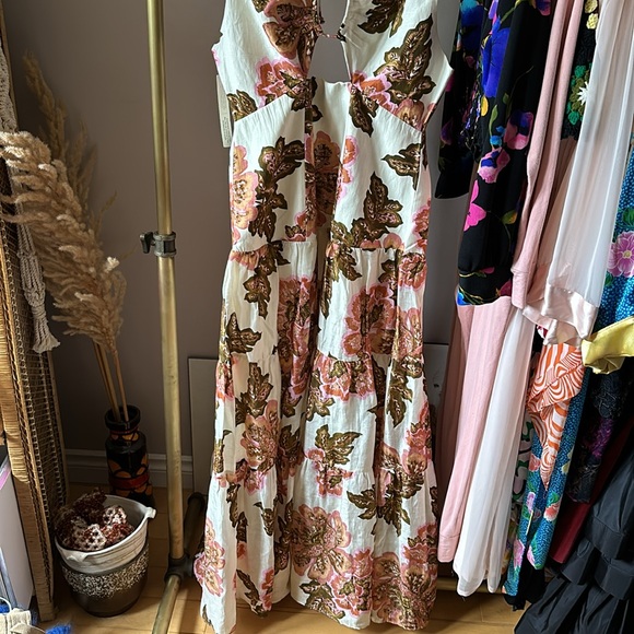 Significant Other Maizie Linen Blend Halter Maxi Floral Print Dress Size US 8 - Picture 7 of 10